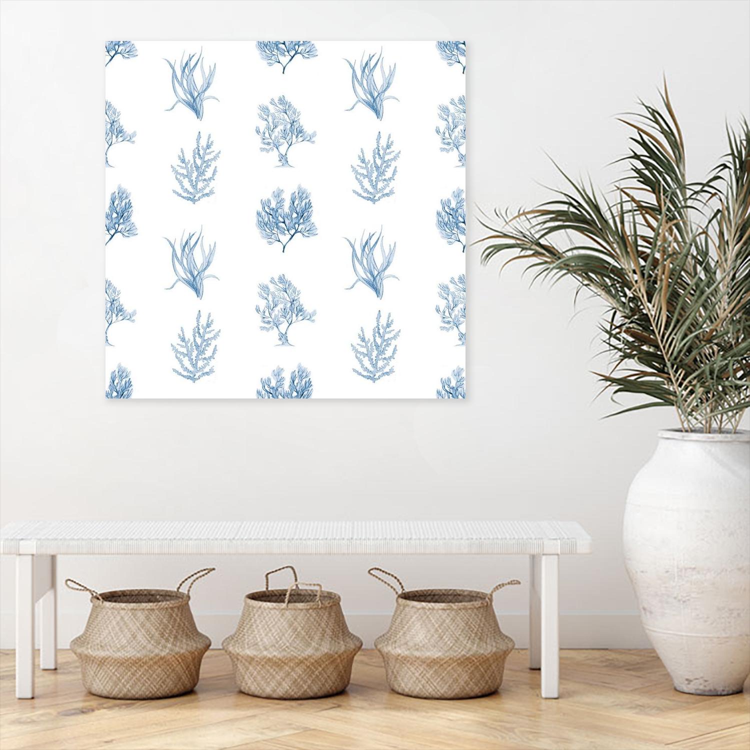 Blue Seagrass Pattern by Lanie Loreth on GIANT ART - coastal pattern