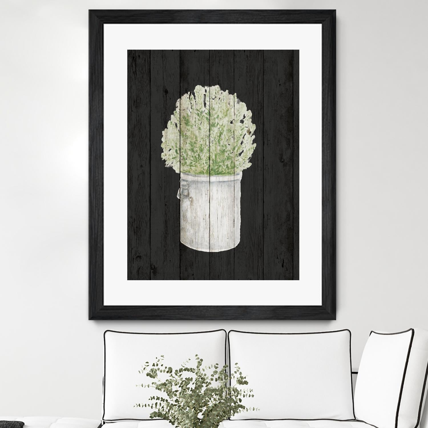 Herbs on Black Wood II by Janice Gaynor on GIANT ART - farm