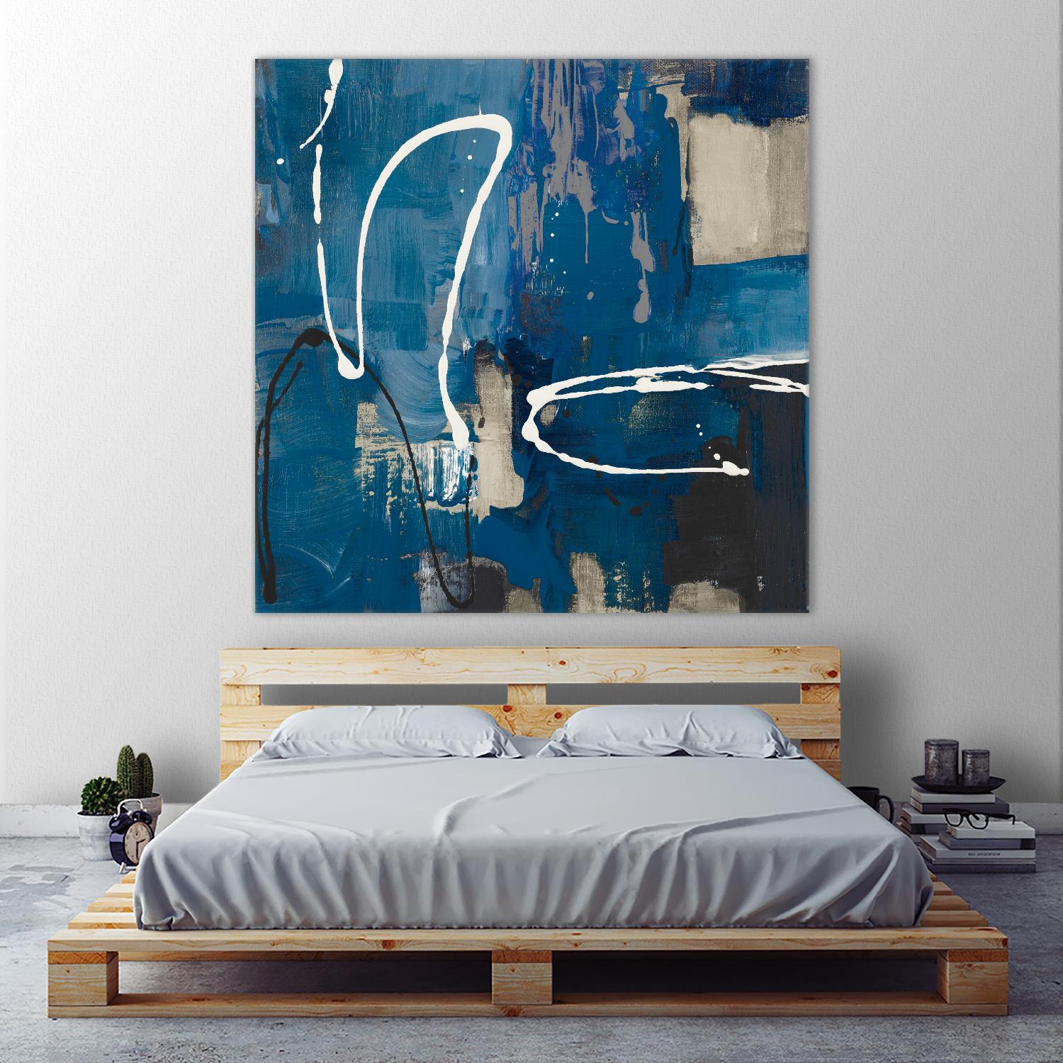 Indigo Retro by Lanie Loreth on GIANT ART - indigo abstract