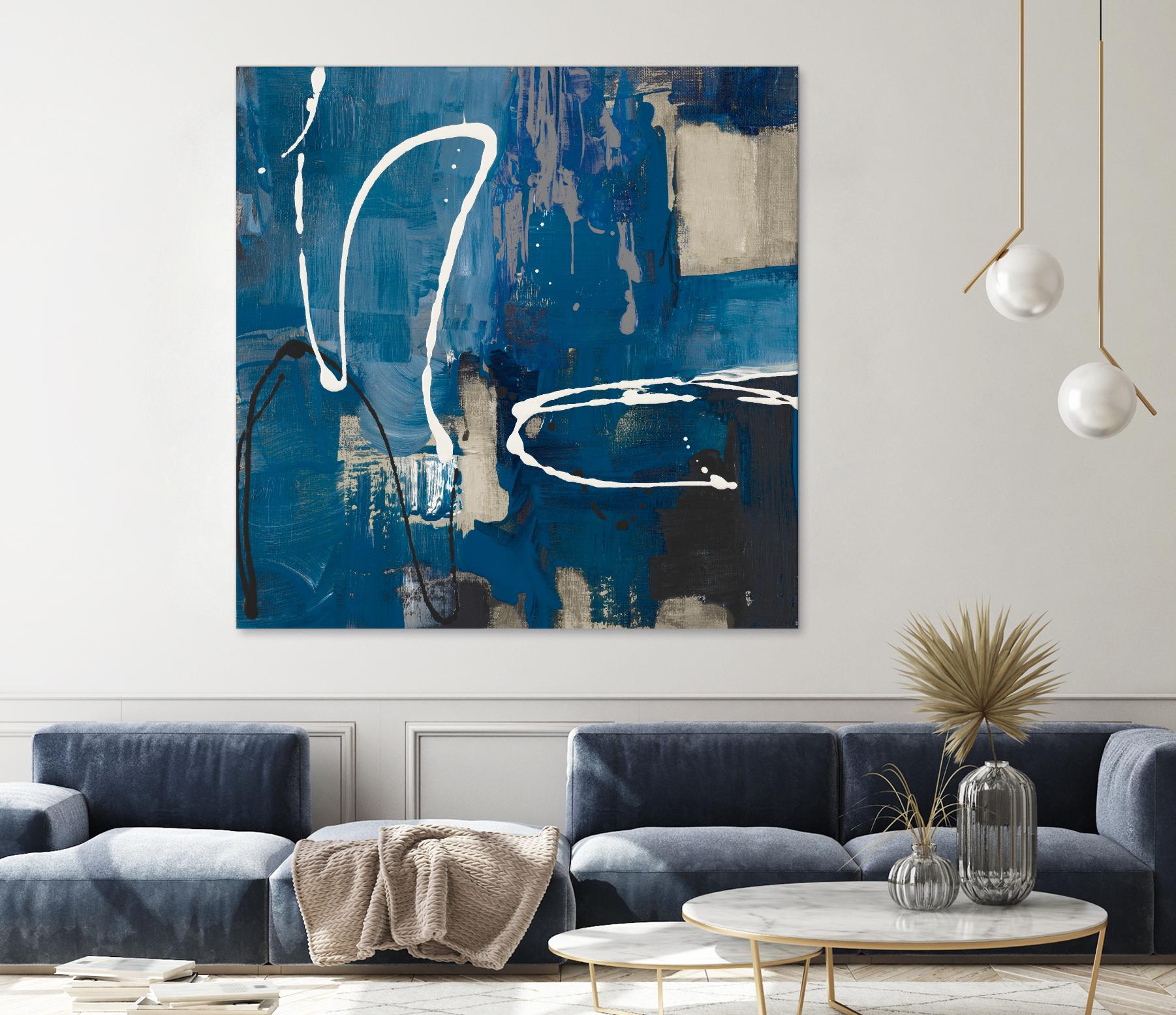 Indigo Retro by Lanie Loreth on GIANT ART - indigo abstract
