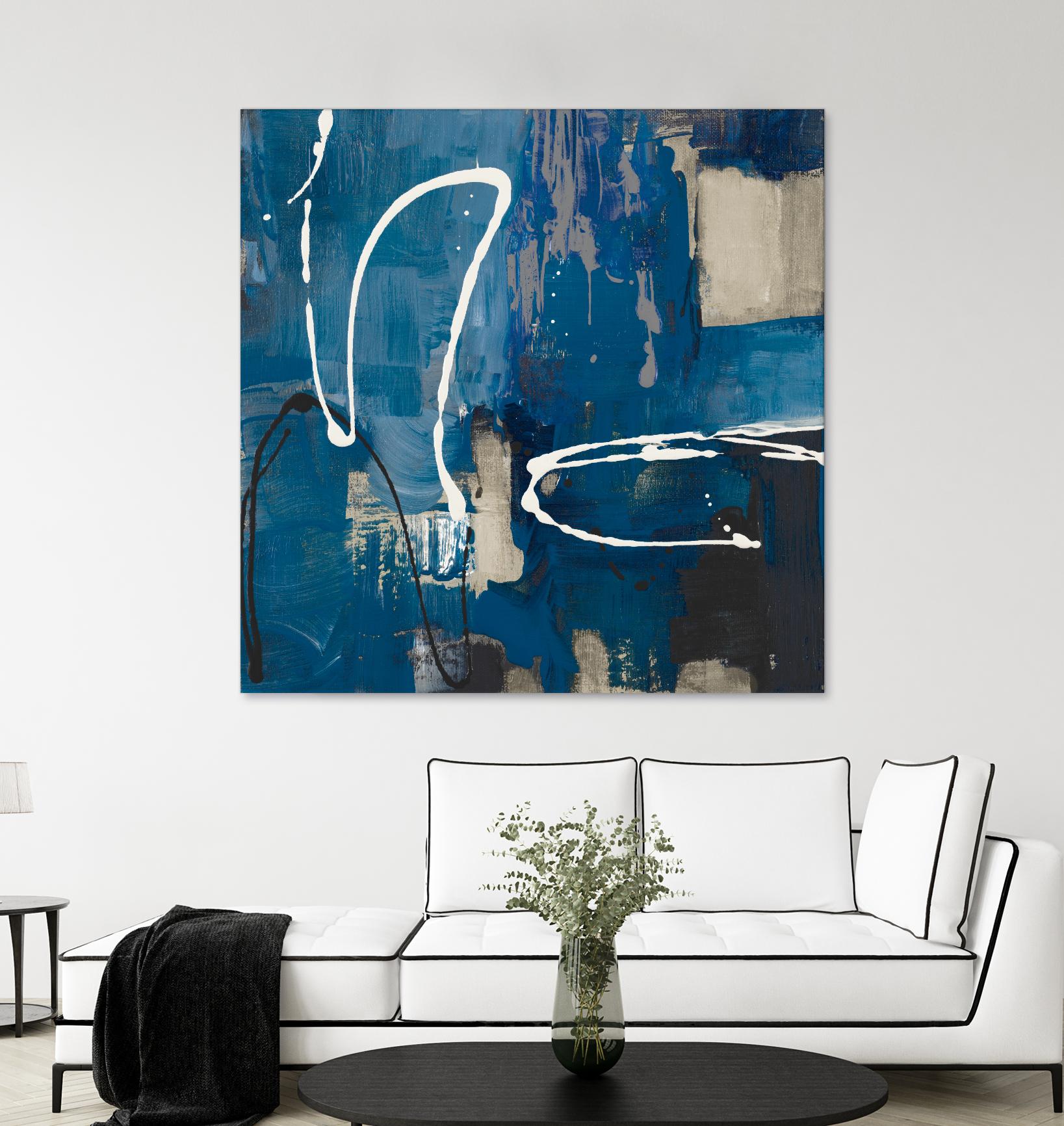 Indigo Retro by Lanie Loreth on GIANT ART - indigo abstract