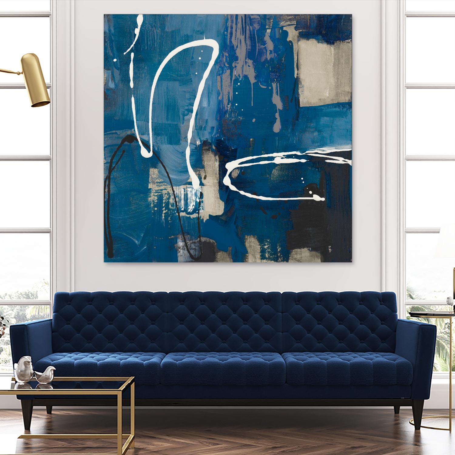 Indigo Retro by Lanie Loreth on GIANT ART - indigo abstract