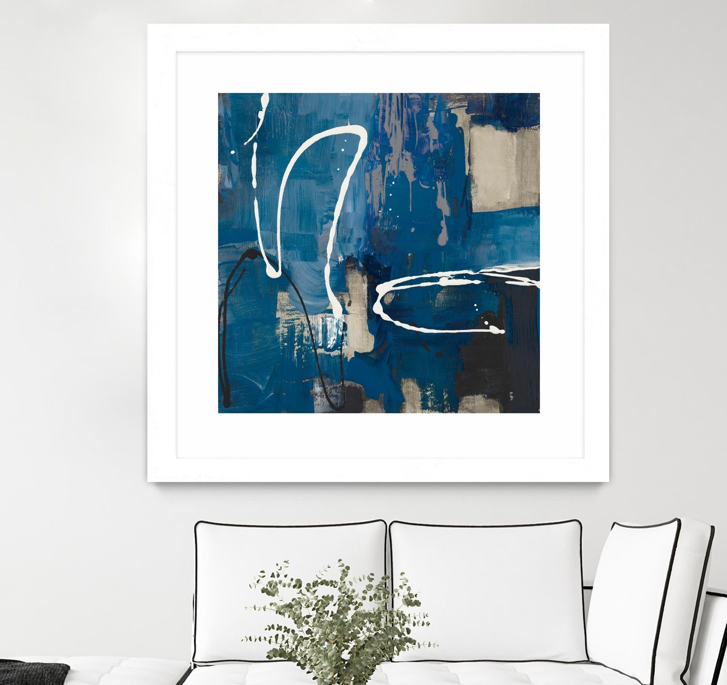 Indigo Retro by Lanie Loreth on GIANT ART - indigo abstract