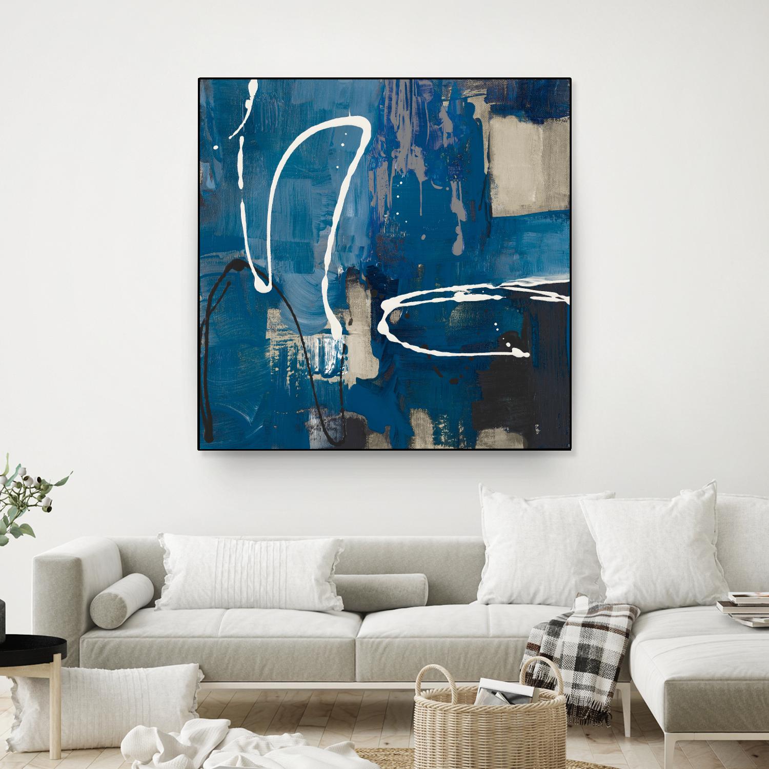 Indigo Retro by Lanie Loreth on GIANT ART - indigo abstract