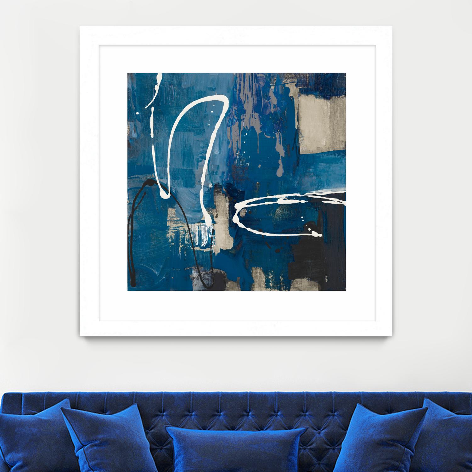 Indigo Retro by Lanie Loreth on GIANT ART - indigo abstract