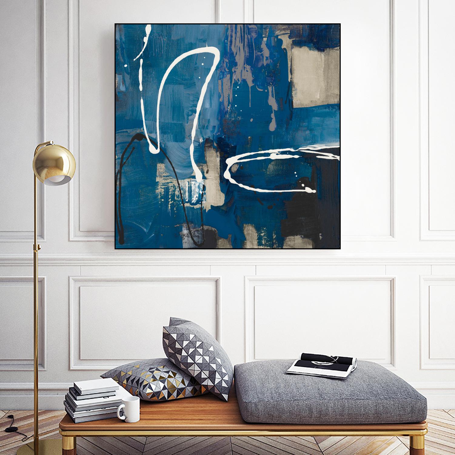 Indigo Retro by Lanie Loreth on GIANT ART - indigo abstract
