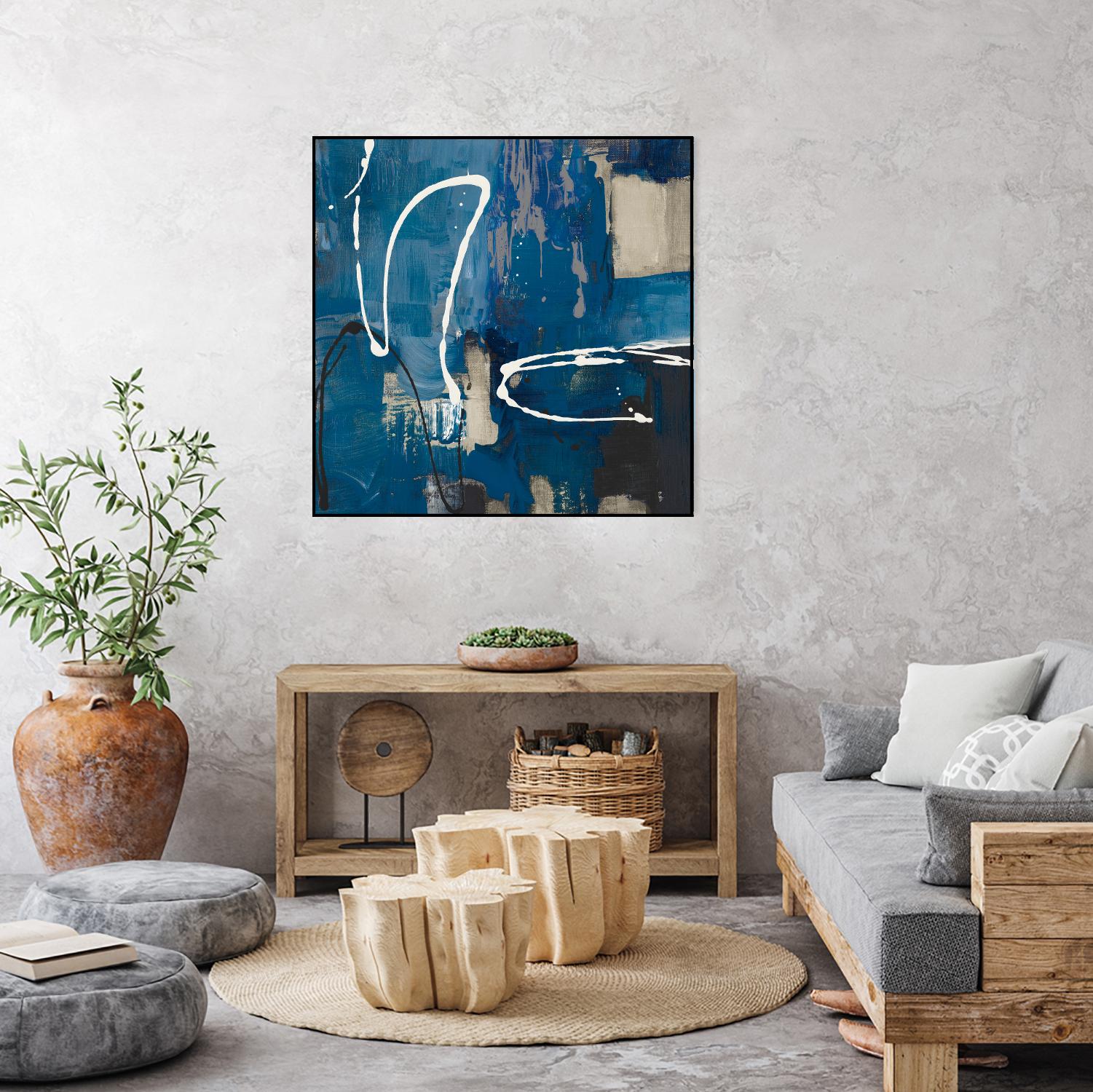 Indigo Retro by Lanie Loreth on GIANT ART - indigo abstract