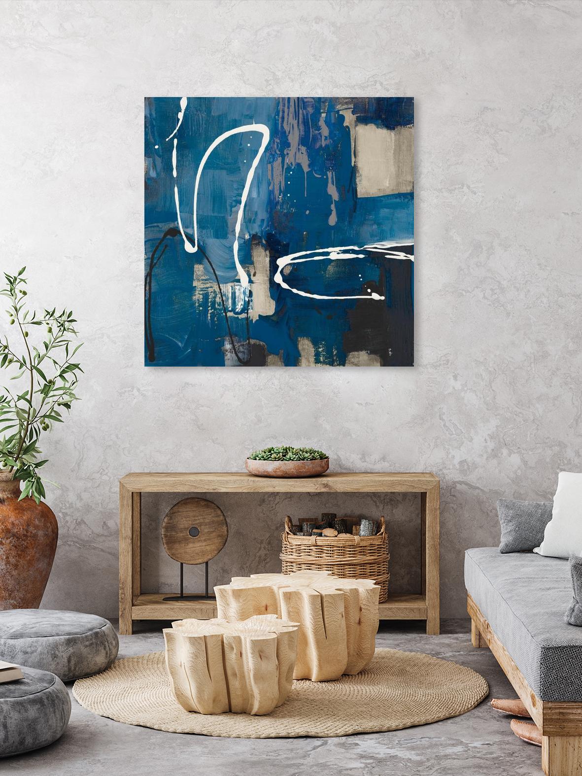 Indigo Retro by Lanie Loreth on GIANT ART - indigo abstract