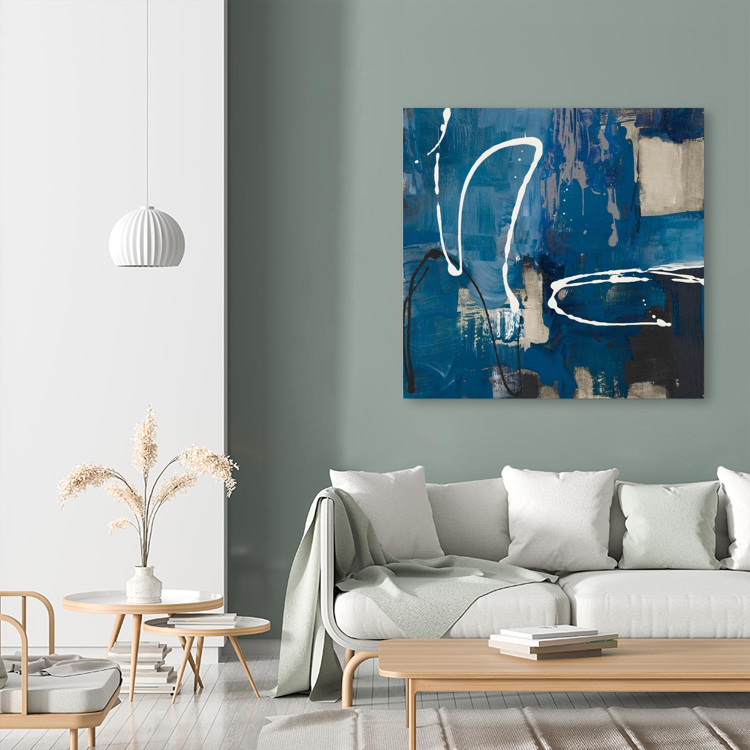 Indigo Retro by Lanie Loreth on GIANT ART - indigo abstract