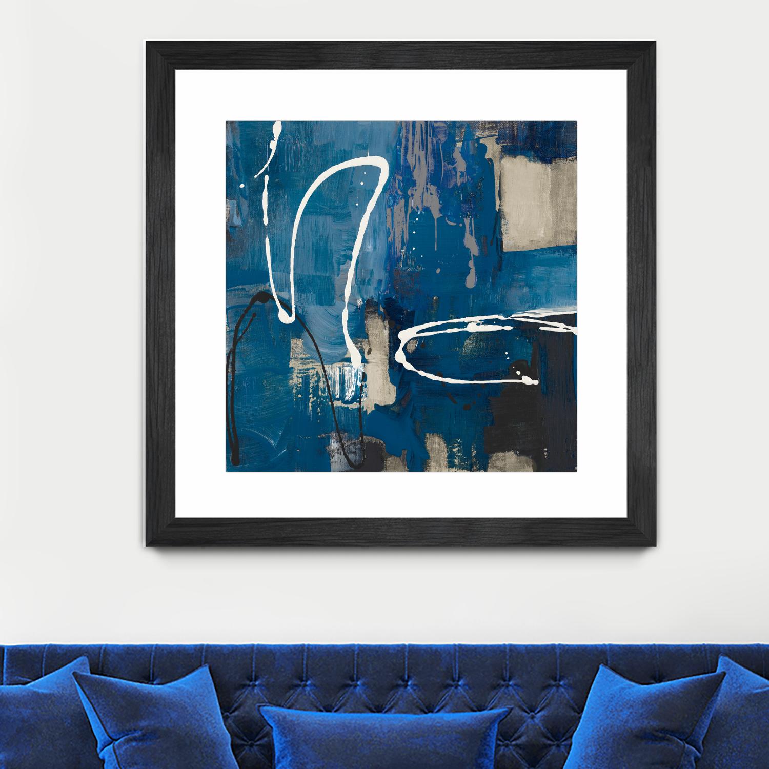 Indigo Retro by Lanie Loreth on GIANT ART - indigo abstract