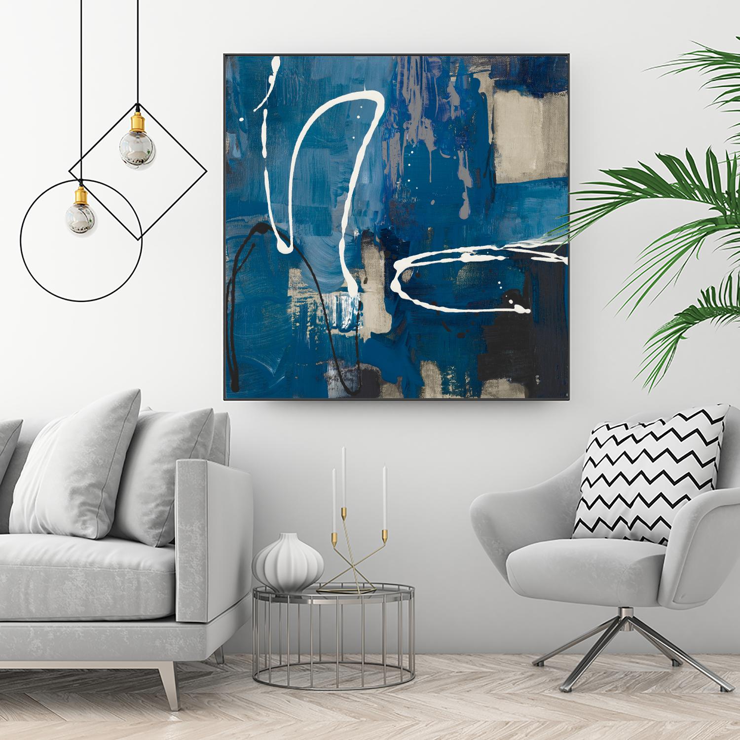 Indigo Retro by Lanie Loreth on GIANT ART - indigo abstract