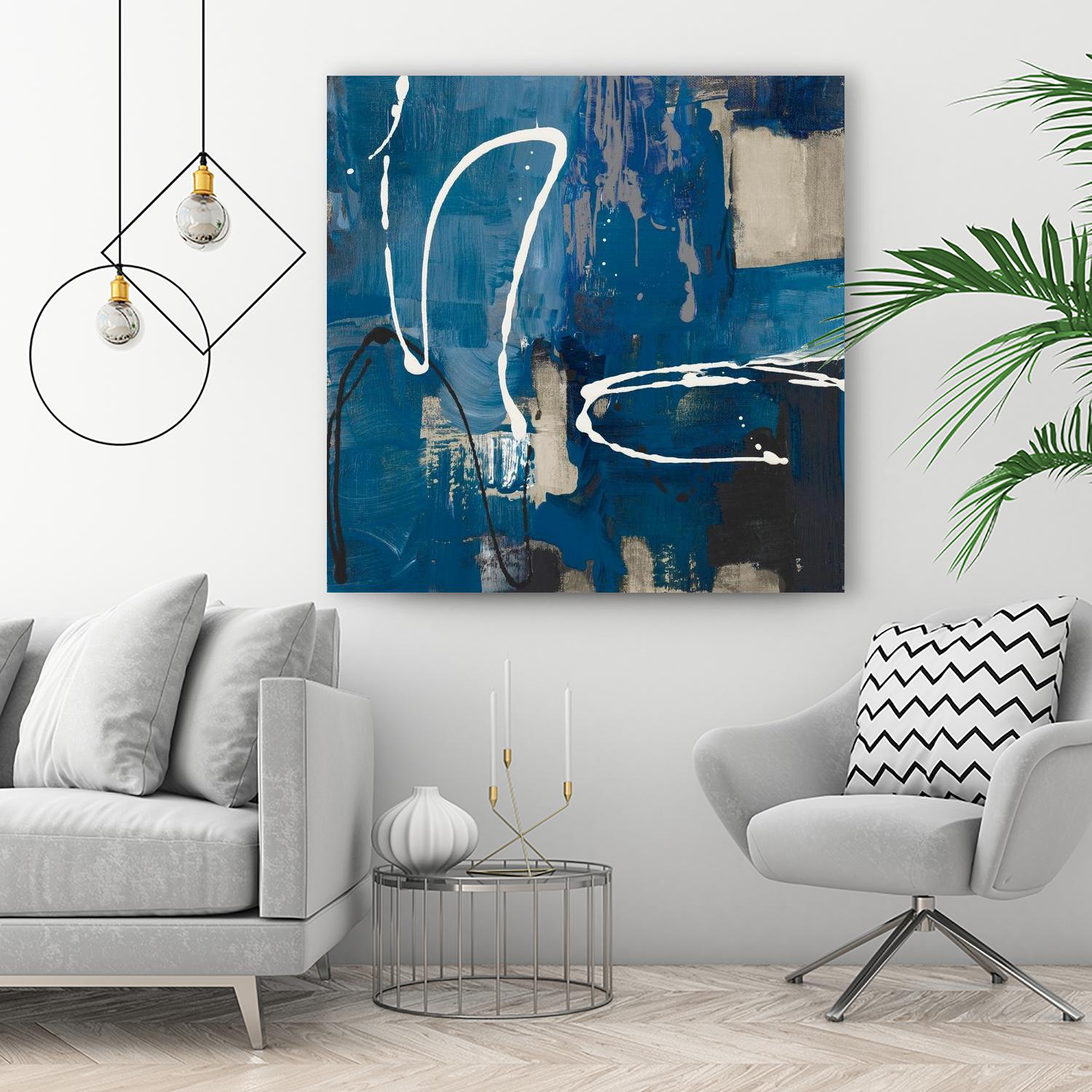 Indigo Retro by Lanie Loreth on GIANT ART - indigo abstract