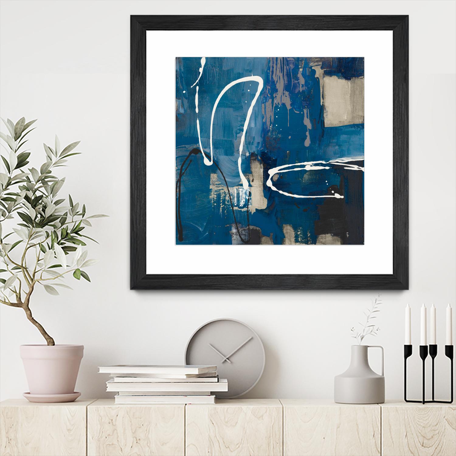 Indigo Retro by Lanie Loreth on GIANT ART - indigo abstract