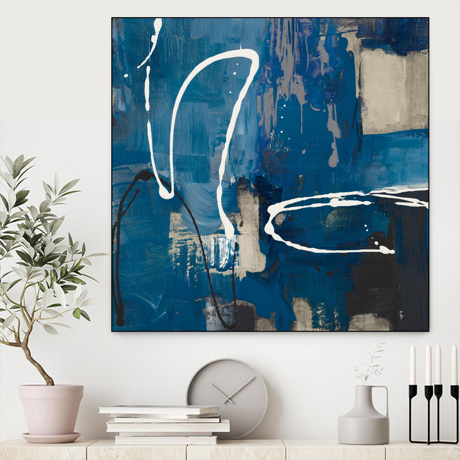 Indigo Retro by Lanie Loreth on GIANT ART - indigo abstract