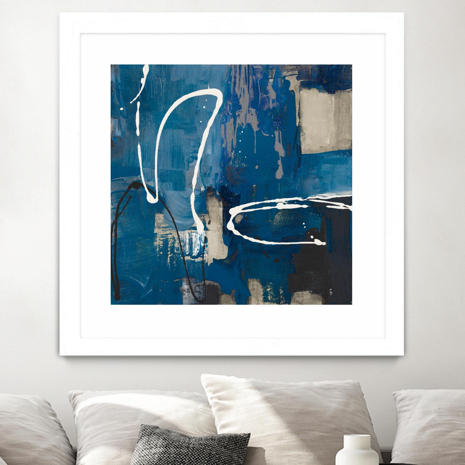 Indigo Retro by Lanie Loreth on GIANT ART - indigo abstract