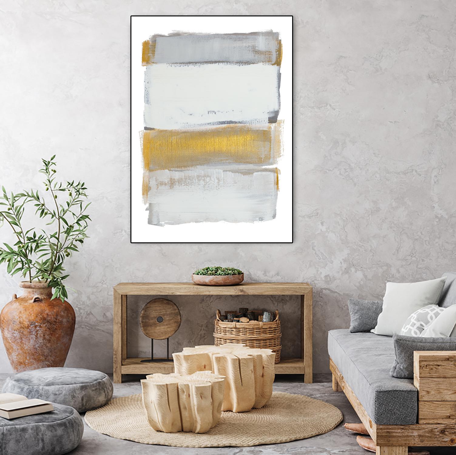 Shades of Golden Gray by Lanie Loreth on GIANT ART - gold abstract