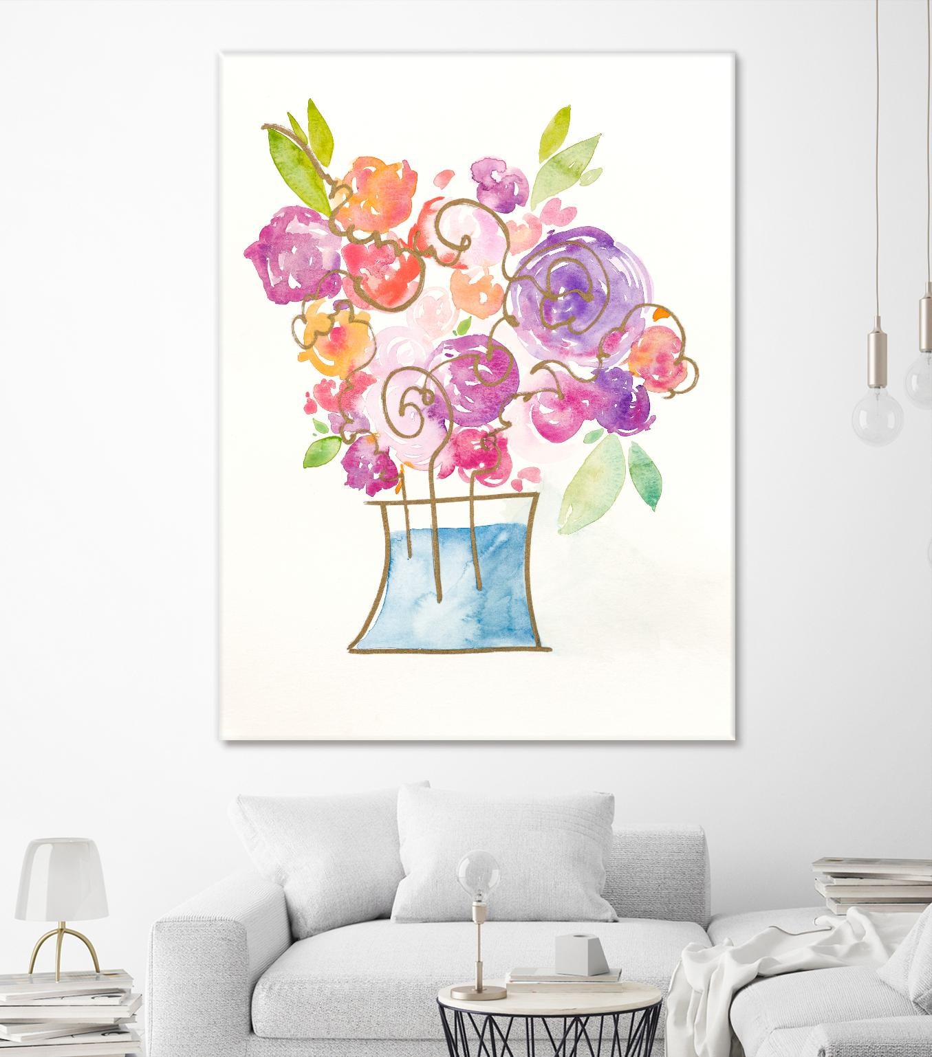 Pink and Purple Blooms II by Nola James on GIANT ART - pink floral