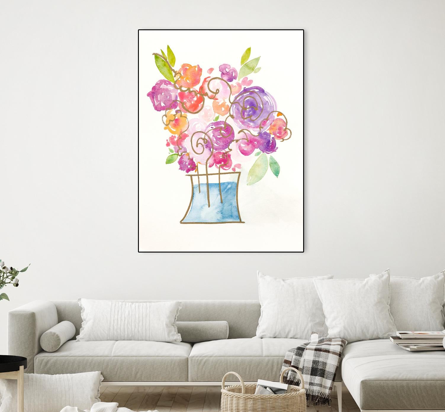 Pink and Purple Blooms II by Nola James on GIANT ART - pink floral