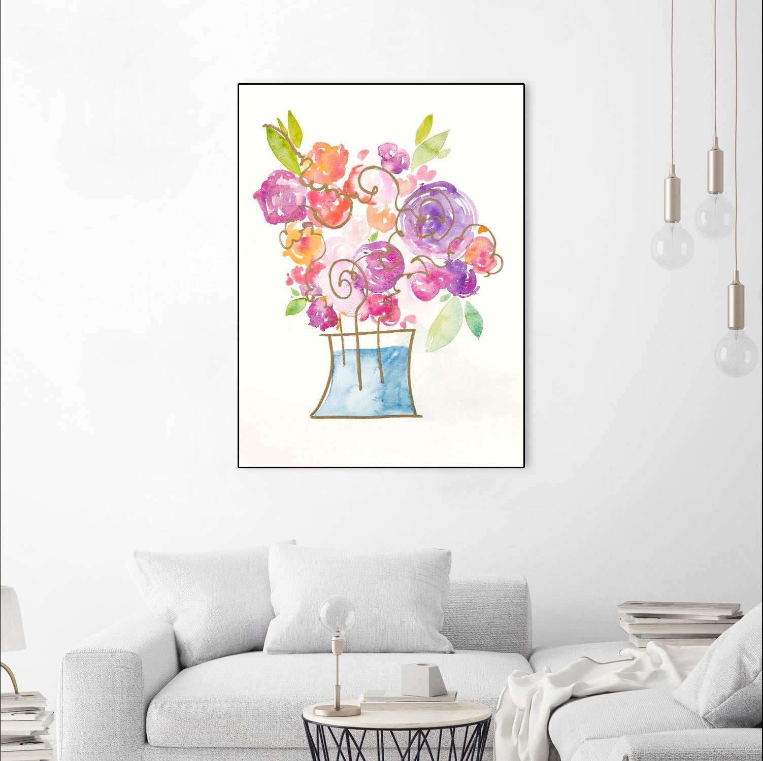 Pink and Purple Blooms II by Nola James on GIANT ART - pink floral