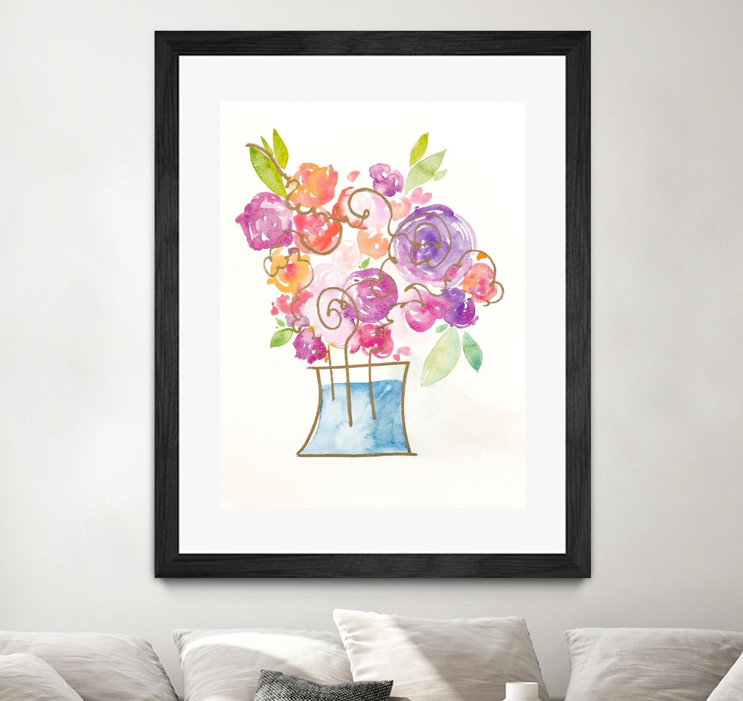 Pink and Purple Blooms II by Nola James on GIANT ART - pink floral