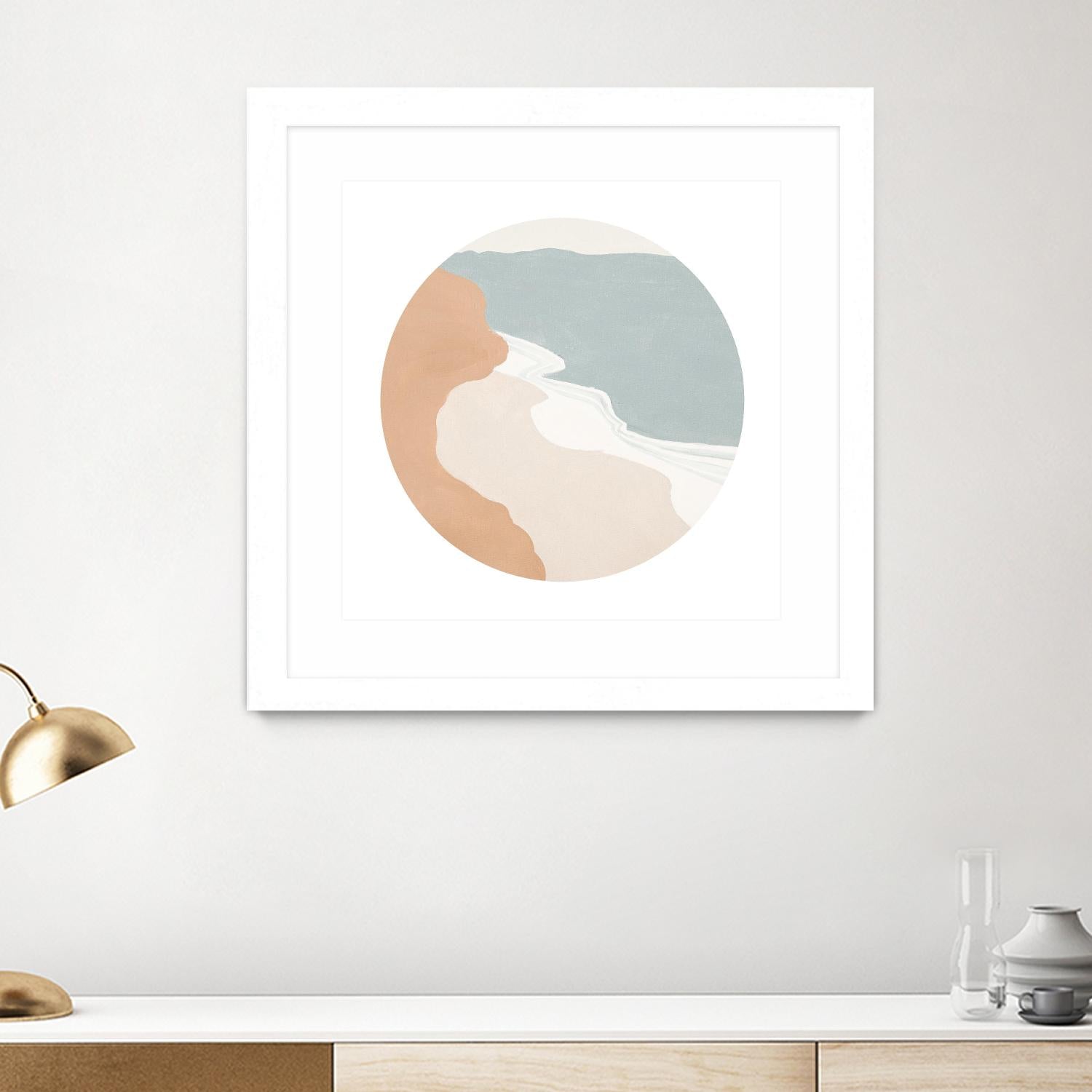 Mid Century Landscape Circle I by Patricia Pinto on GIANT ART - coastal abstract