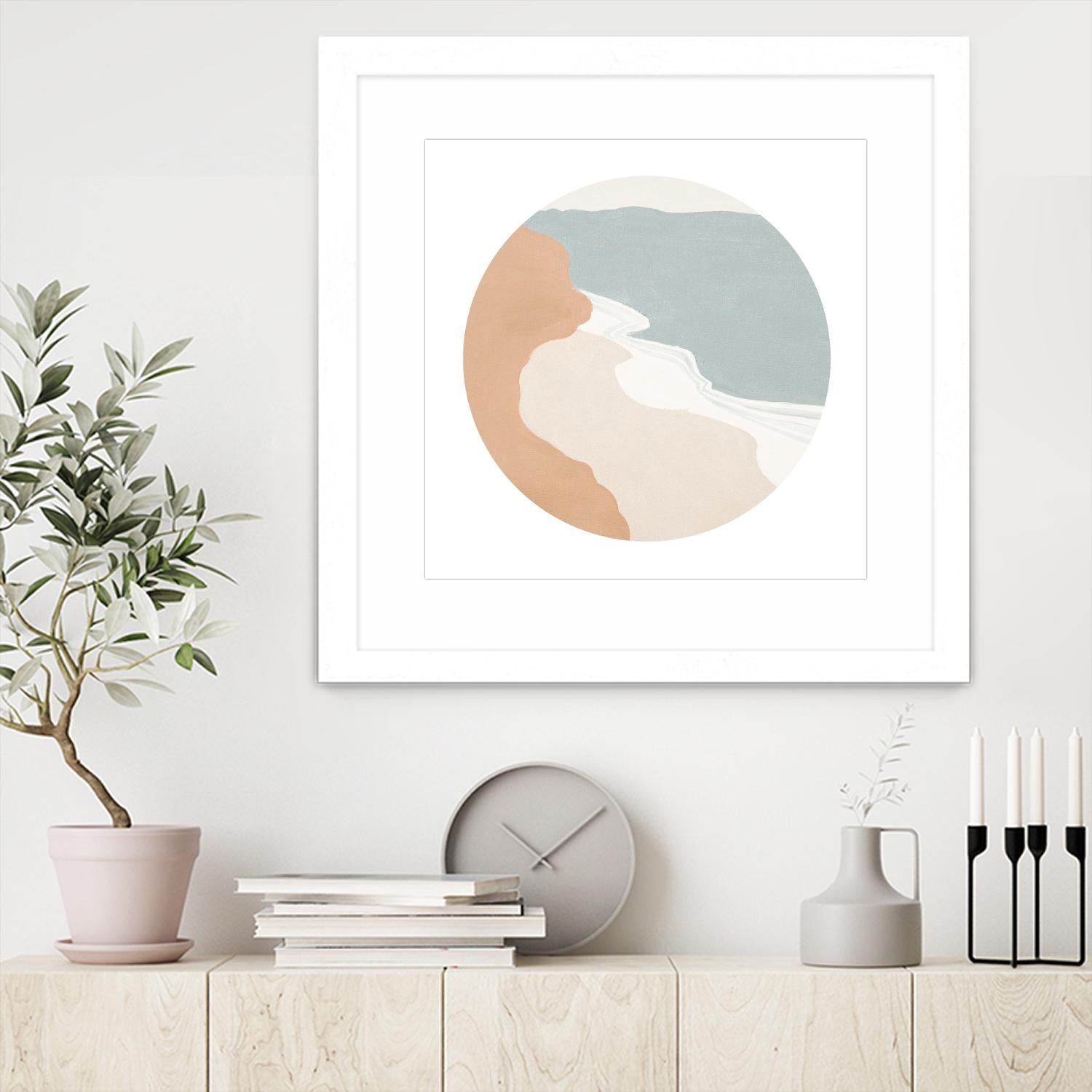 Mid Century Landscape Circle I by Patricia Pinto on GIANT ART - coastal abstract