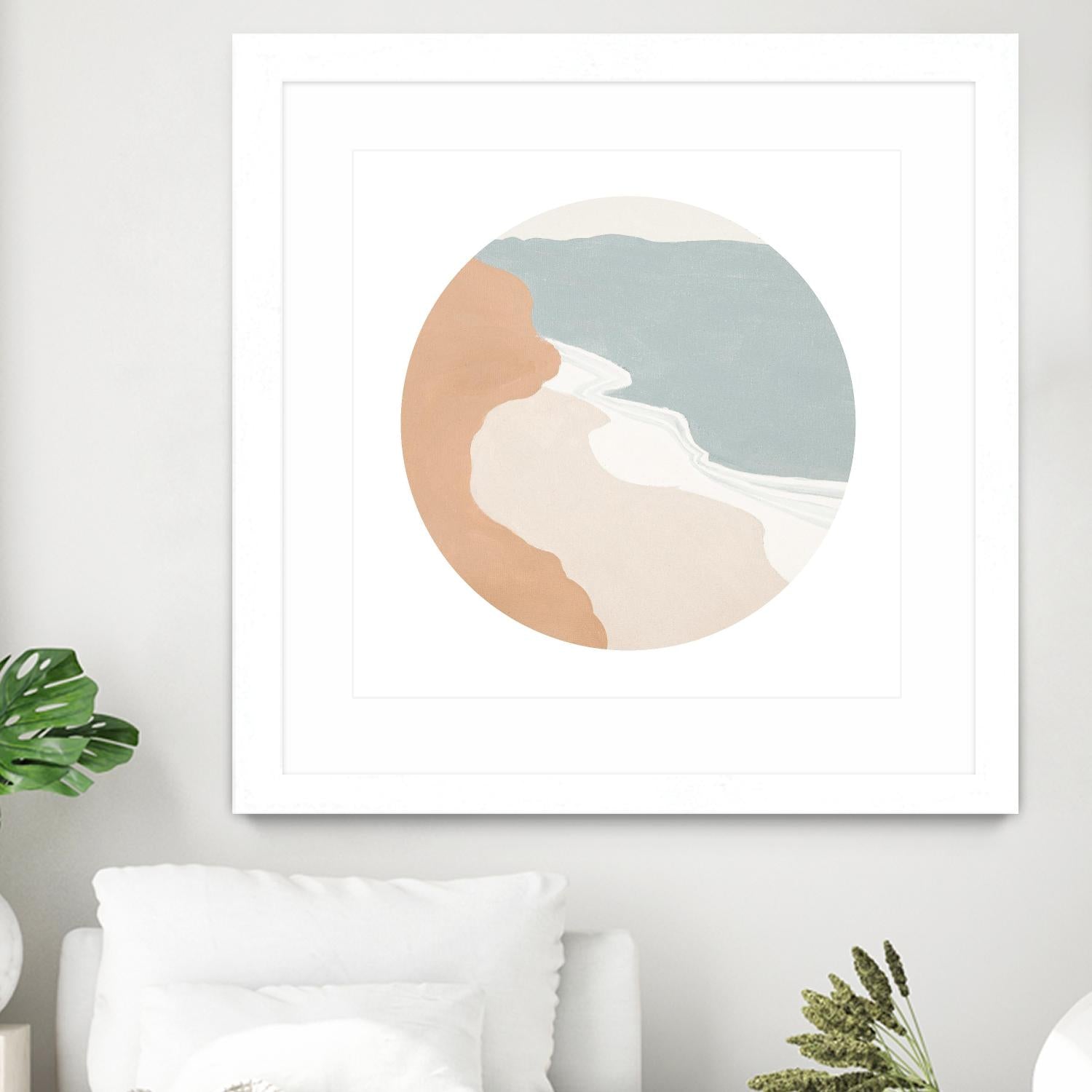 Mid Century Landscape Circle I by Patricia Pinto on GIANT ART - coastal abstract