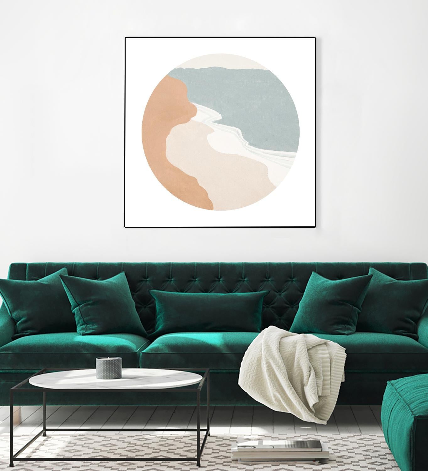 Mid Century Landscape Circle I by Patricia Pinto on GIANT ART - coastal abstract