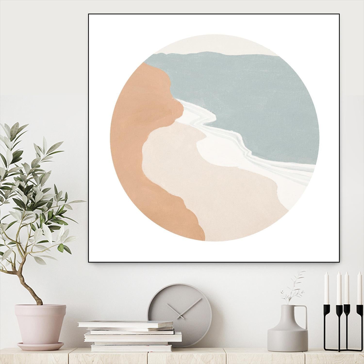 Mid Century Landscape Circle I by Patricia Pinto on GIANT ART - coastal abstract