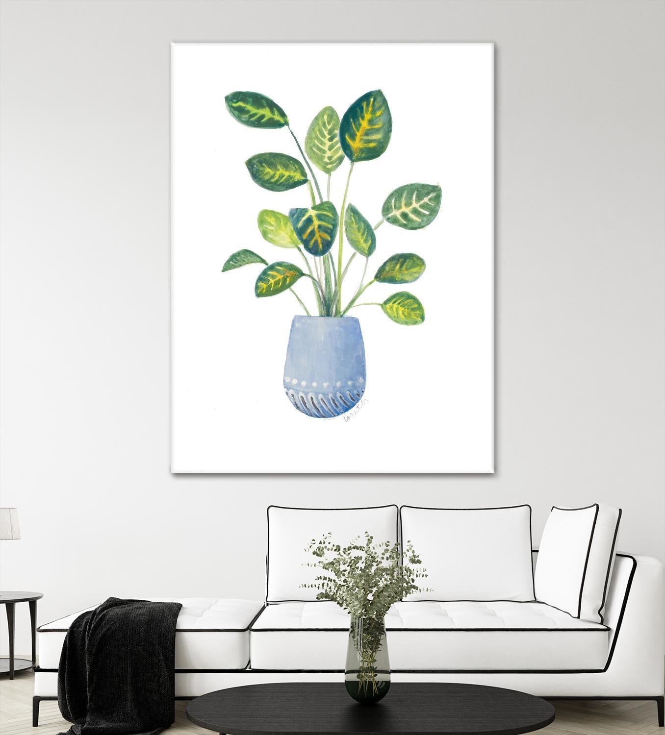 Croton In Blue Pot by Lanie Loreth on GIANT ART - floral southwestern and western