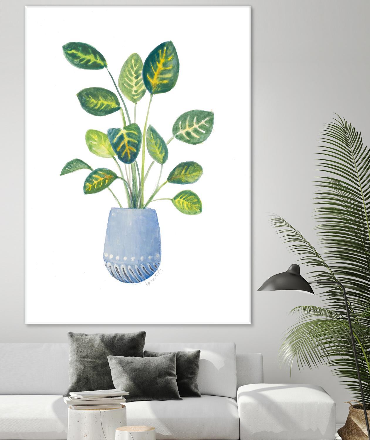 Croton In Blue Pot by Lanie Loreth on GIANT ART - floral southwestern and western