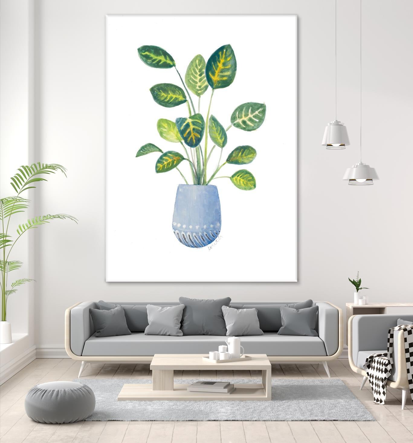 Croton In Blue Pot by Lanie Loreth on GIANT ART - floral southwestern and western