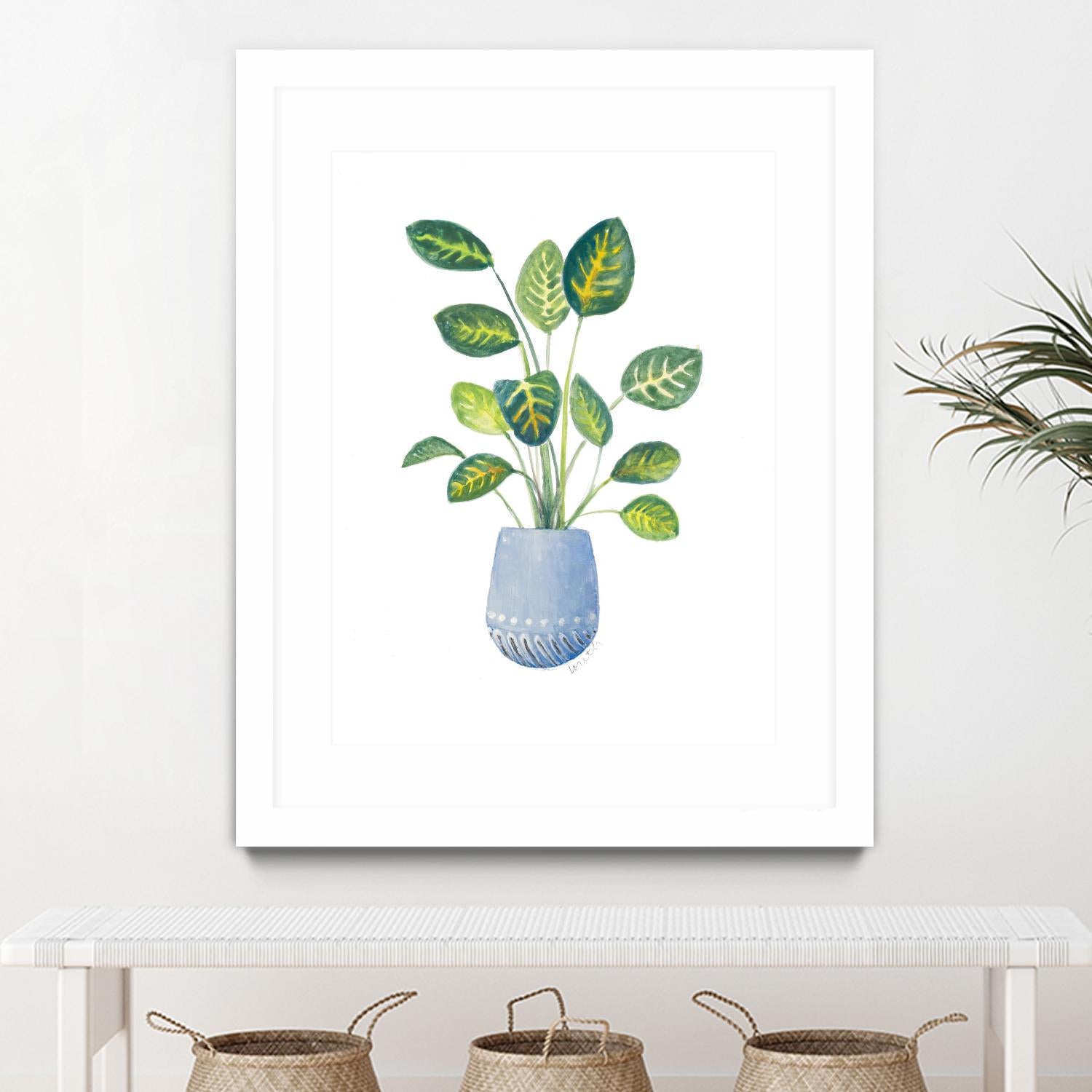 Croton In Blue Pot by Lanie Loreth on GIANT ART - floral southwestern and western