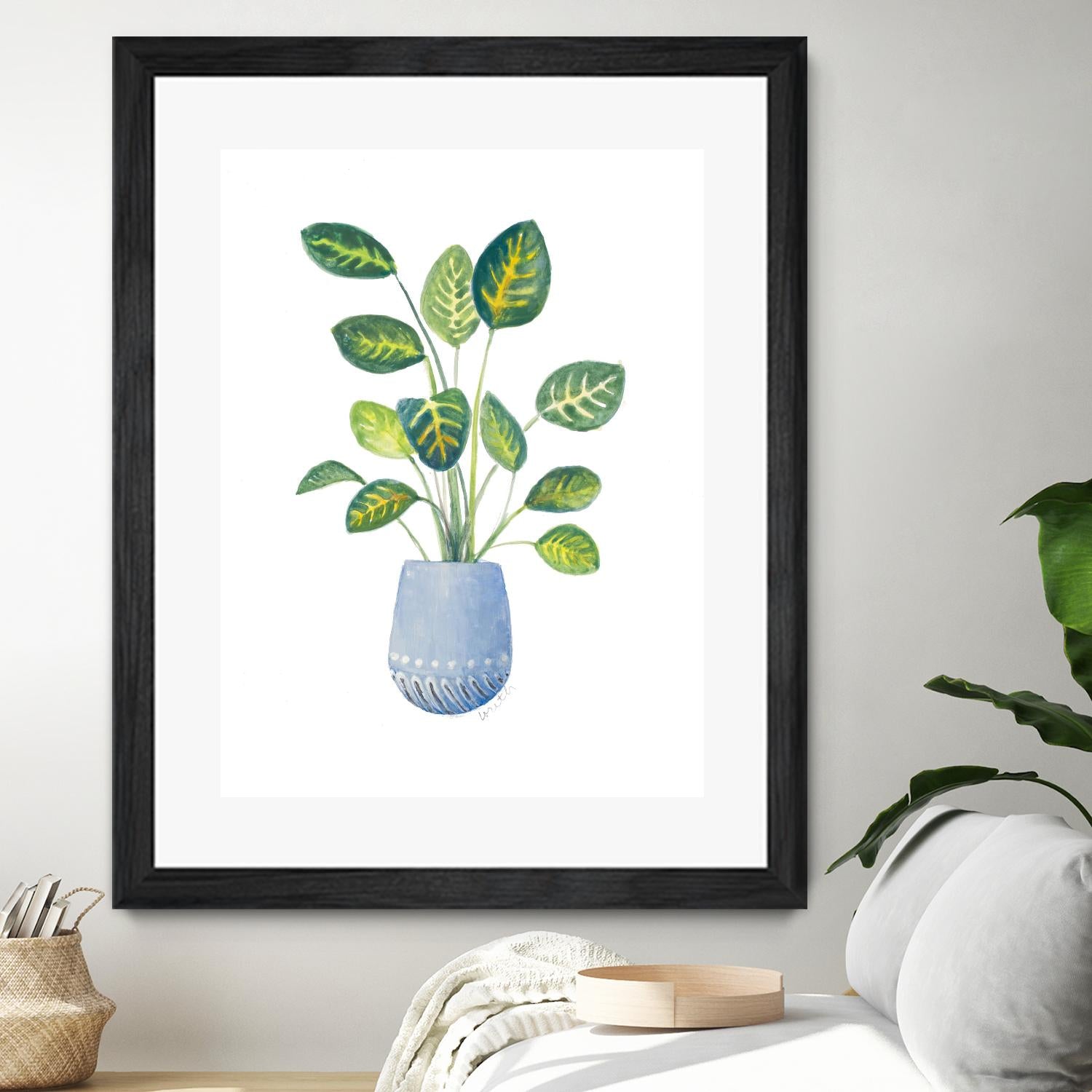 Croton In Blue Pot by Lanie Loreth on GIANT ART - floral southwestern and western