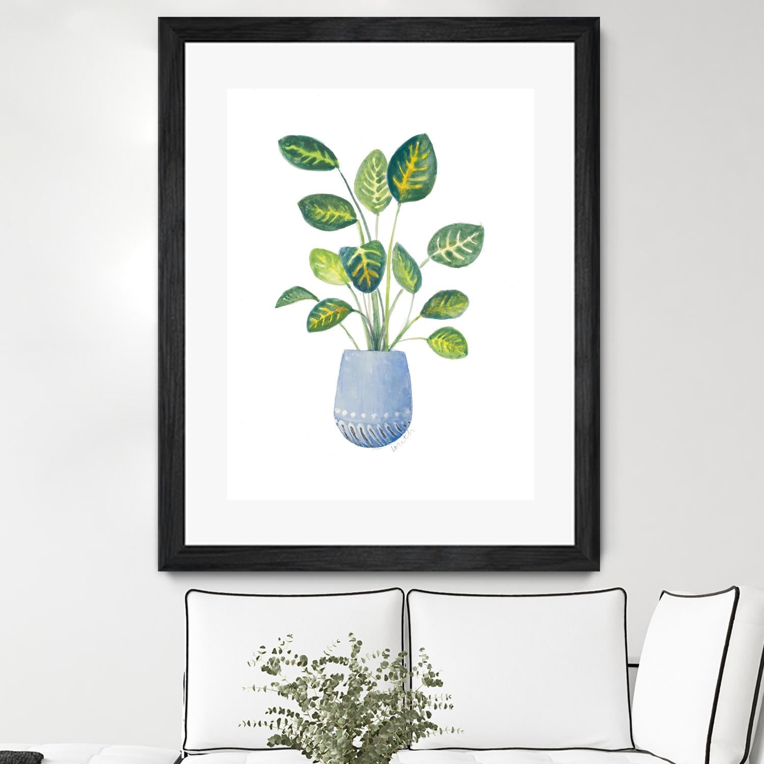 Croton In Blue Pot by Lanie Loreth on GIANT ART - floral southwestern and western