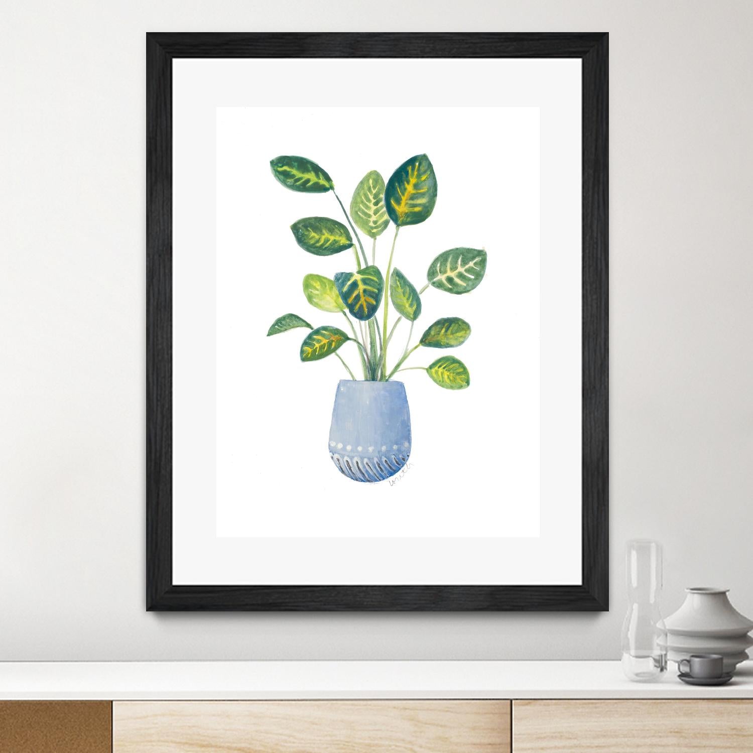 Croton In Blue Pot by Lanie Loreth on GIANT ART - floral southwestern and western