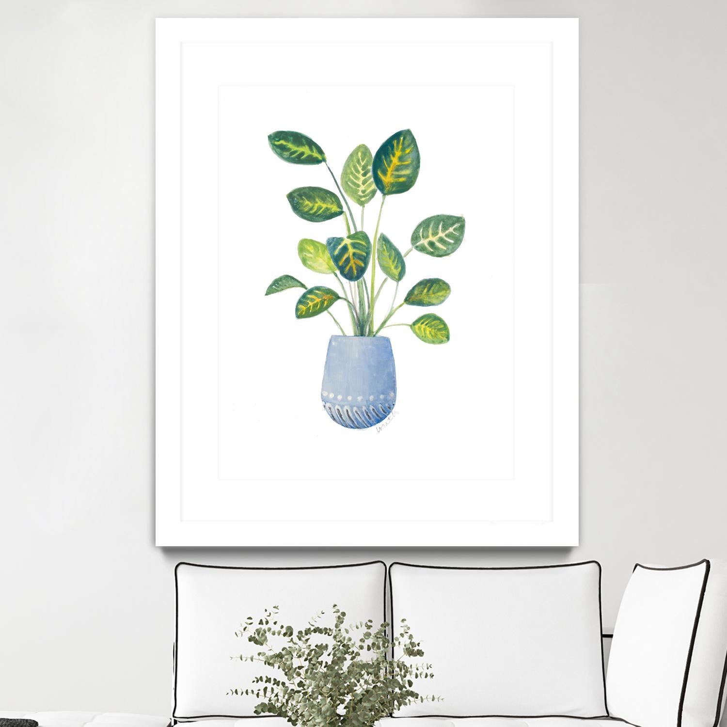 Croton In Blue Pot by Lanie Loreth on GIANT ART - floral southwestern and western