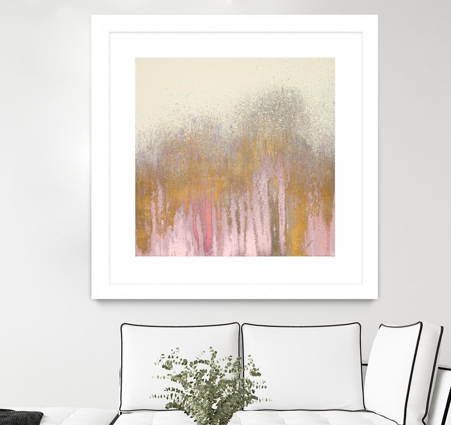 Pink Woods with Gold by Roberto Gonzalez on GIANT ART - pink,gold abstract