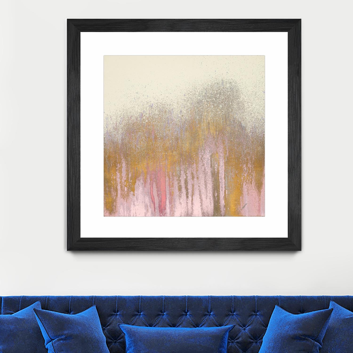 Pink Woods with Gold by Roberto Gonzalez on GIANT ART - pink,gold abstract