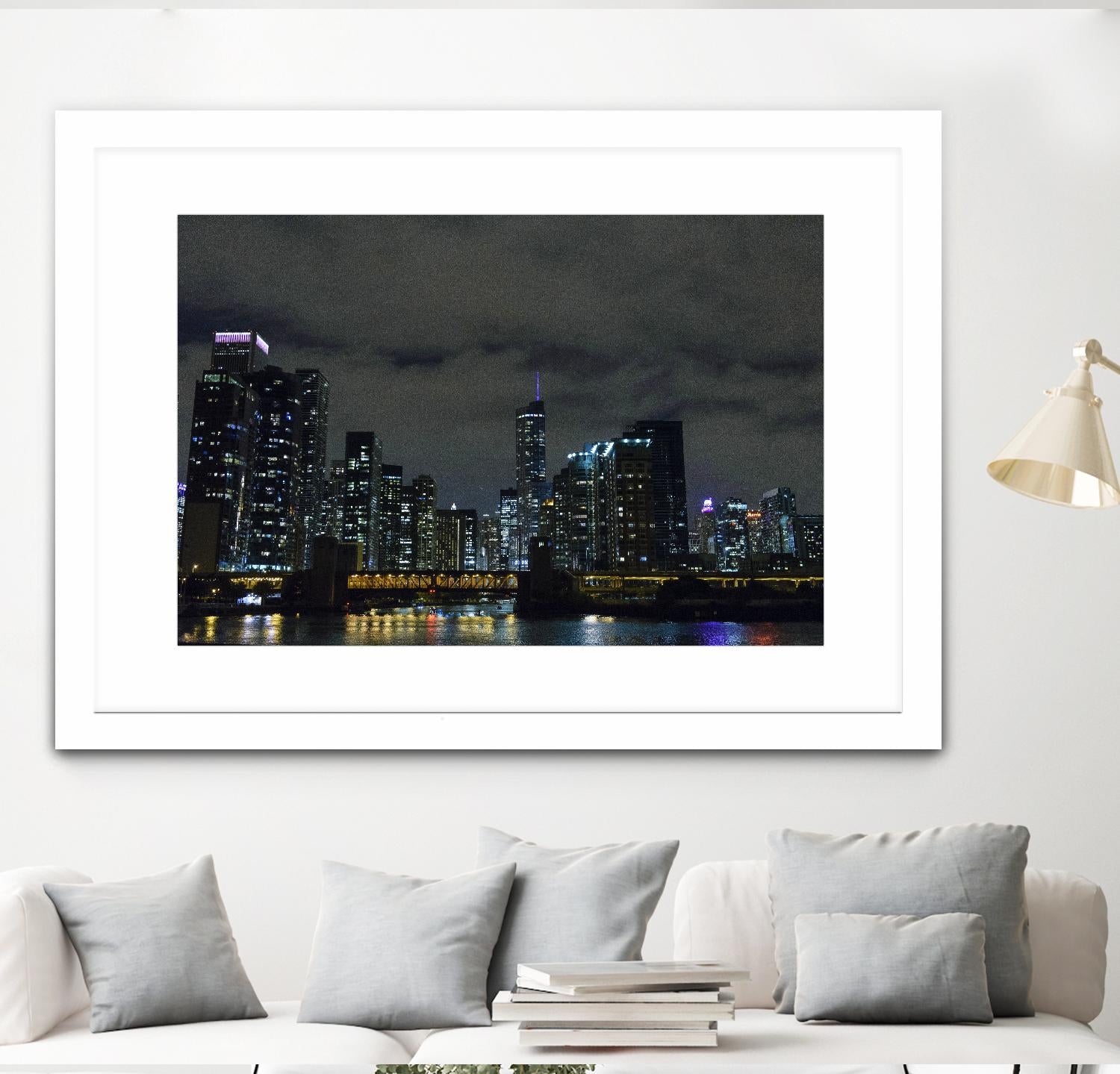 Nightscape by Nancy Crowell on GIANT ART - yellow city scene