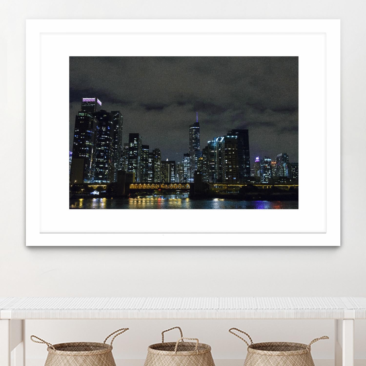 Nightscape by Nancy Crowell on GIANT ART - yellow city scene