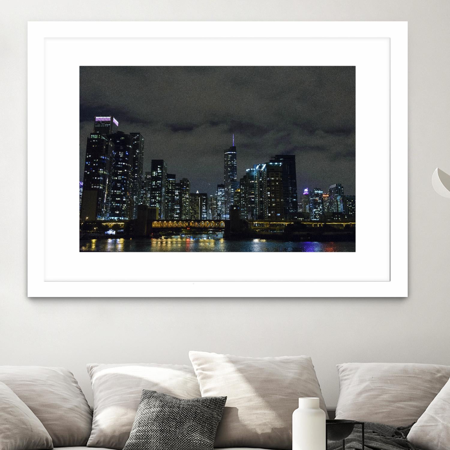 Nightscape by Nancy Crowell on GIANT ART - yellow city scene