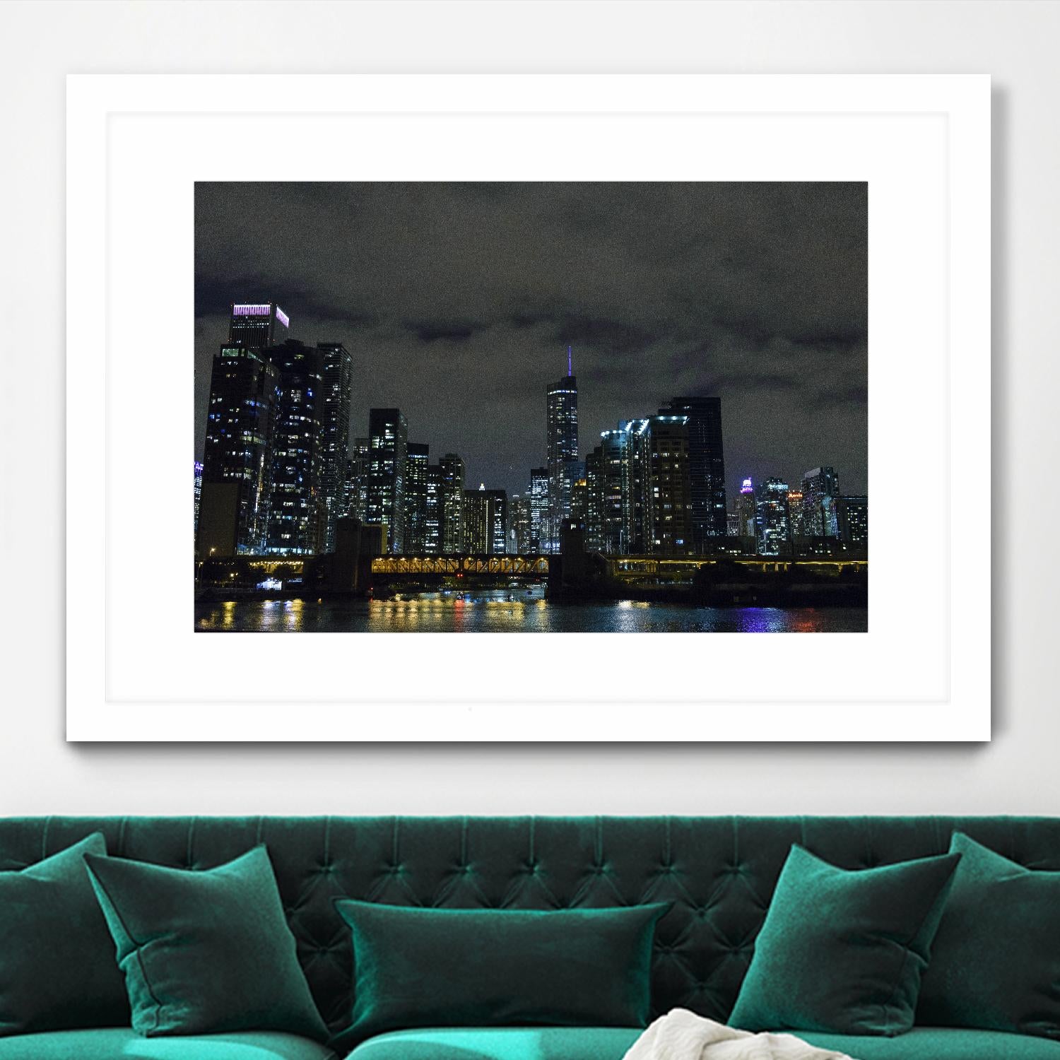 Nightscape by Nancy Crowell on GIANT ART - yellow city scene