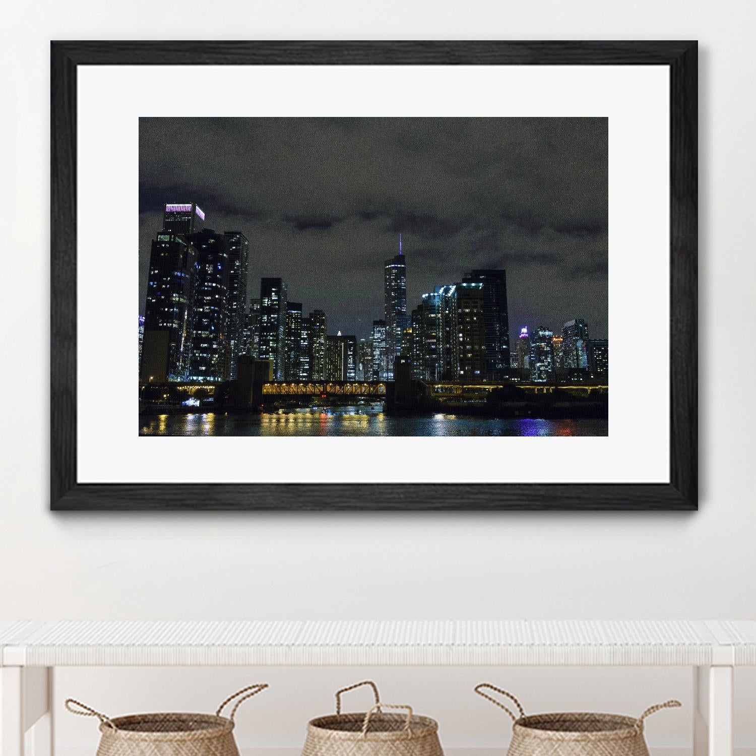 Nightscape by Nancy Crowell on GIANT ART - yellow city scene