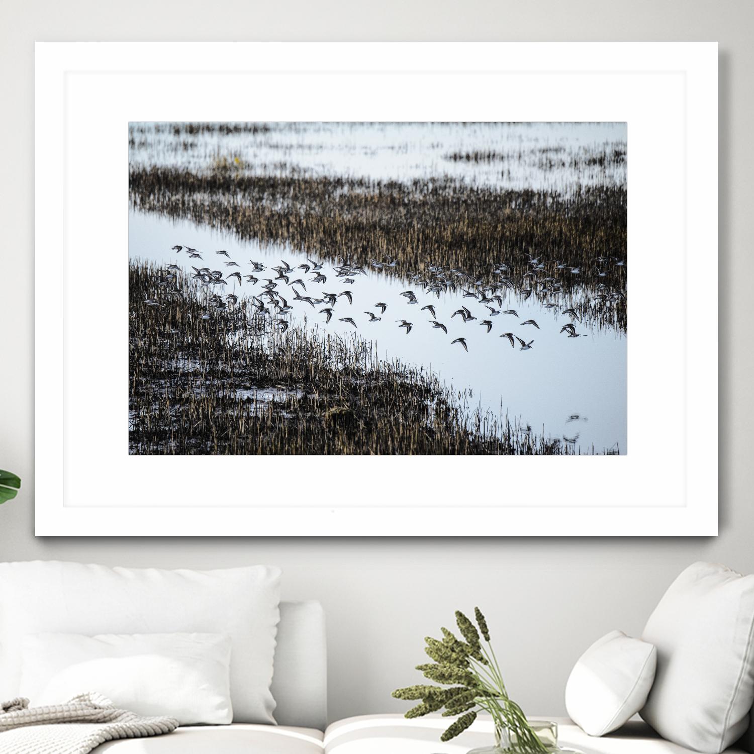 Flock by Nancy Crowell on GIANT ART - blue landscape