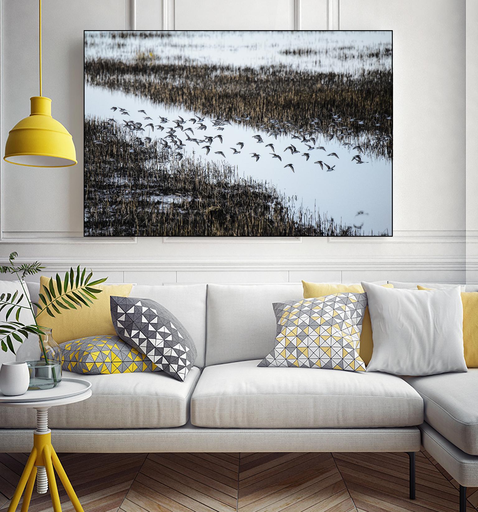 Flock by Nancy Crowell on GIANT ART - blue landscape