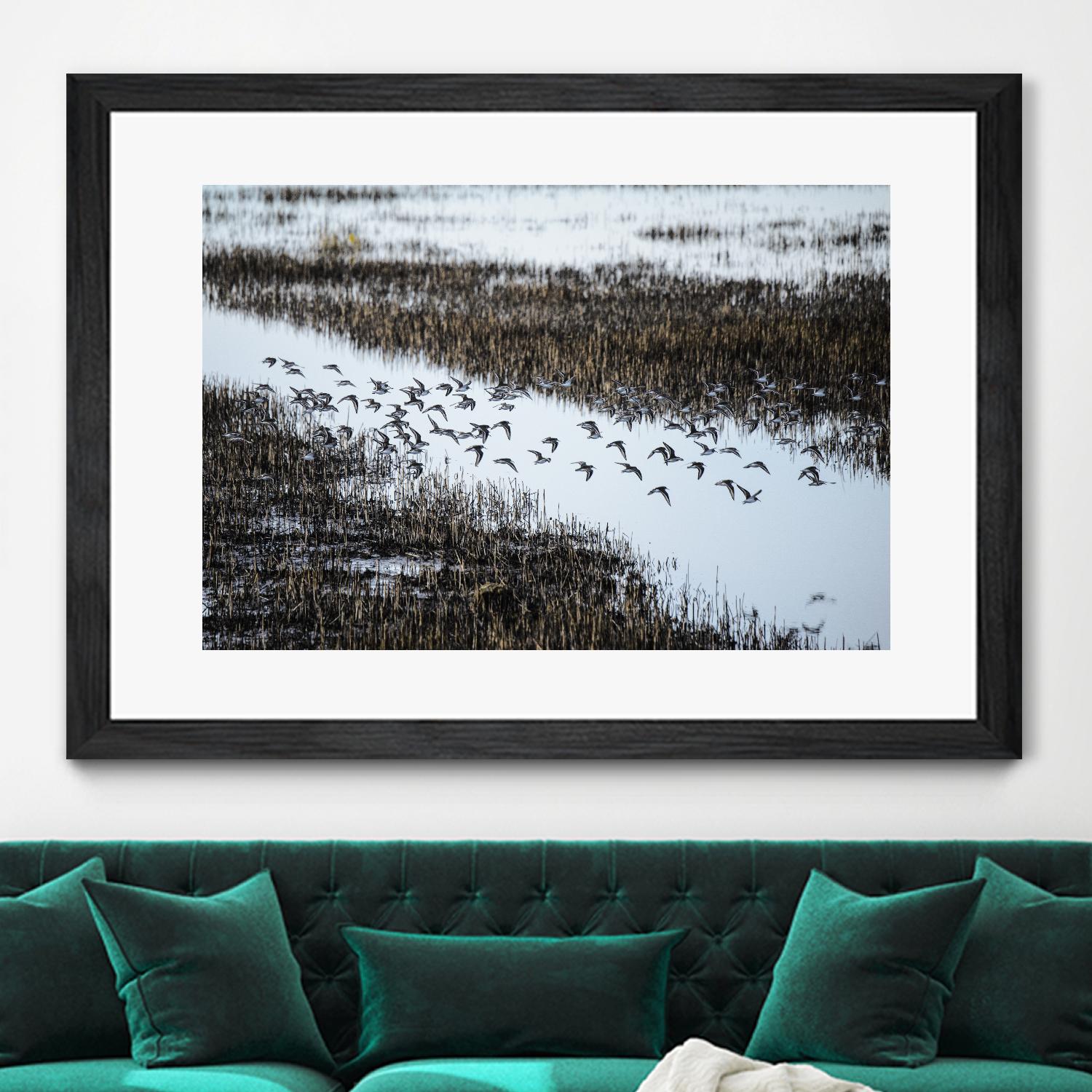 Flock by Nancy Crowell on GIANT ART - blue landscape