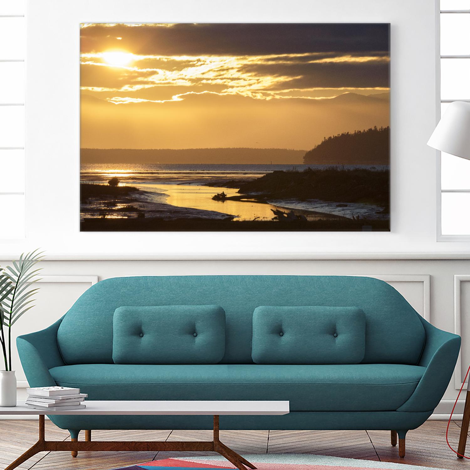 Warm Glow II by Nancy Crowell on GIANT ART - beige landscape