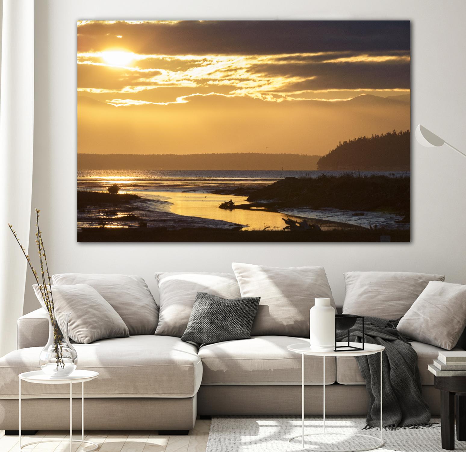 Warm Glow II by Nancy Crowell on GIANT ART - beige landscape