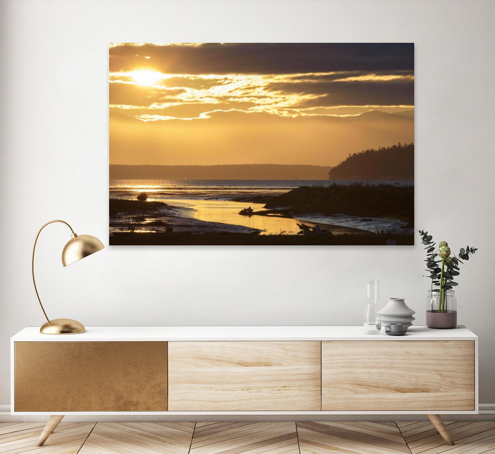 Warm Glow II by Nancy Crowell on GIANT ART - beige landscape